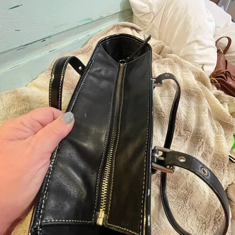 VINTAGE COACH BLACK LEATHER, SATCHEL HOBO SHOULDER BAG - Picture 16 of 16